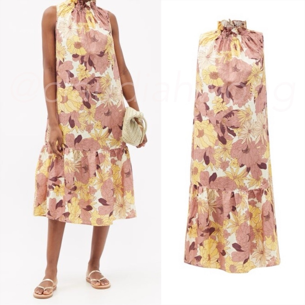 New EPHEMERA Maui Garland 100% Linen Maxi Dress